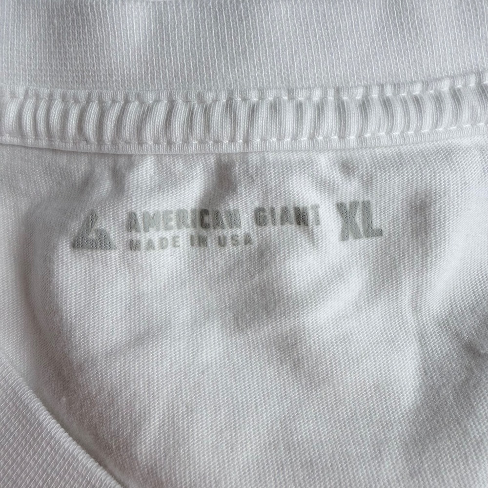 NWOT American Giant Men's XL Premium Slub Crew Tee Bone White Short Sleeve - Picture 6 of 7